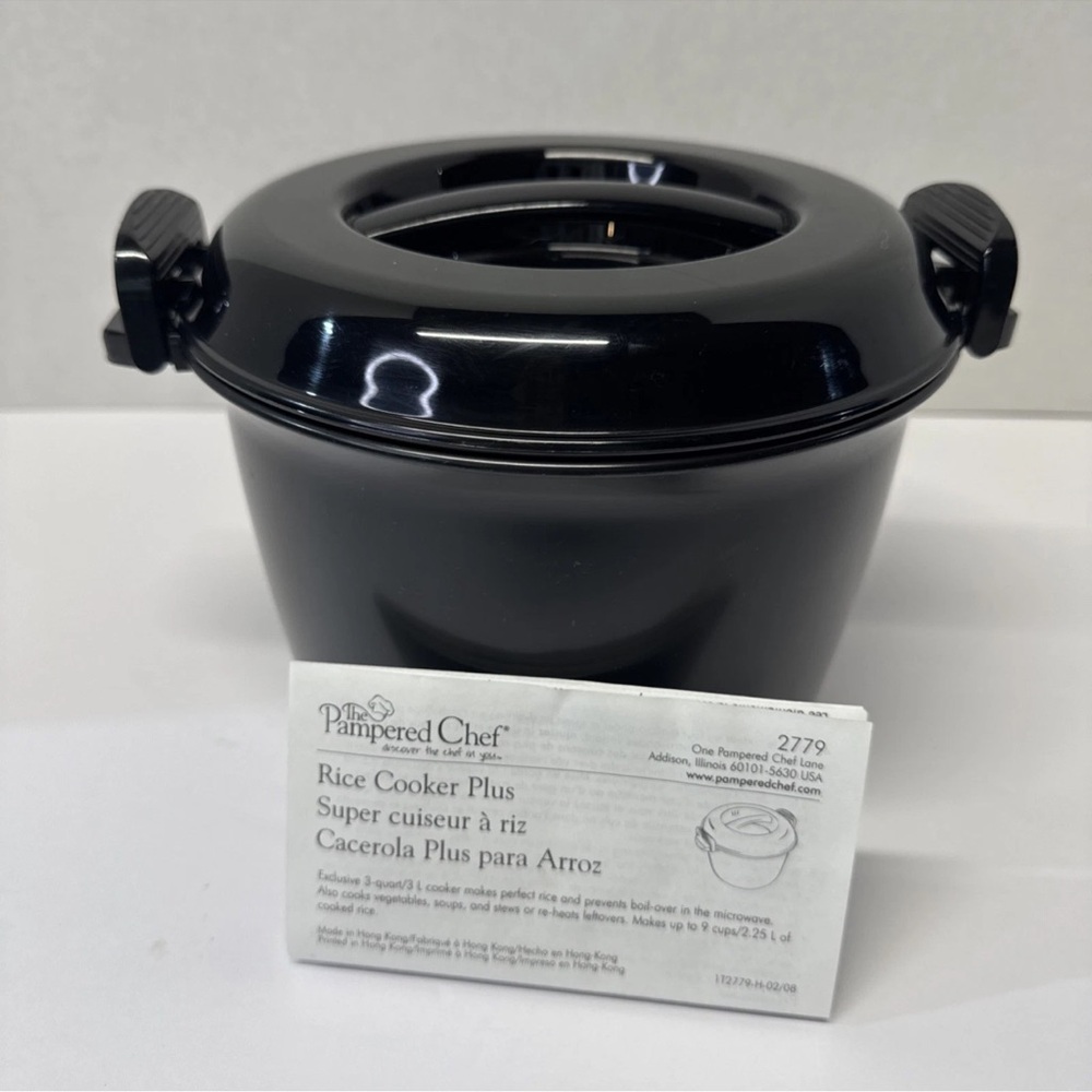 Pampered Chef Black Rice Cooker 2779 with Directions